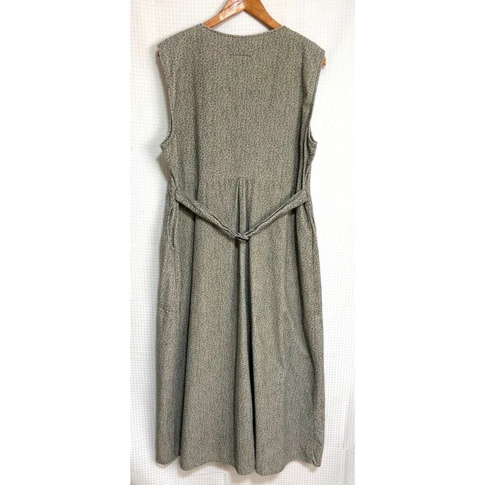 FLAX BY JEANNE ENGELHART Speckled Corduroy Maxi Dress size M Boho Art To Wear c - Picture 2 of 11